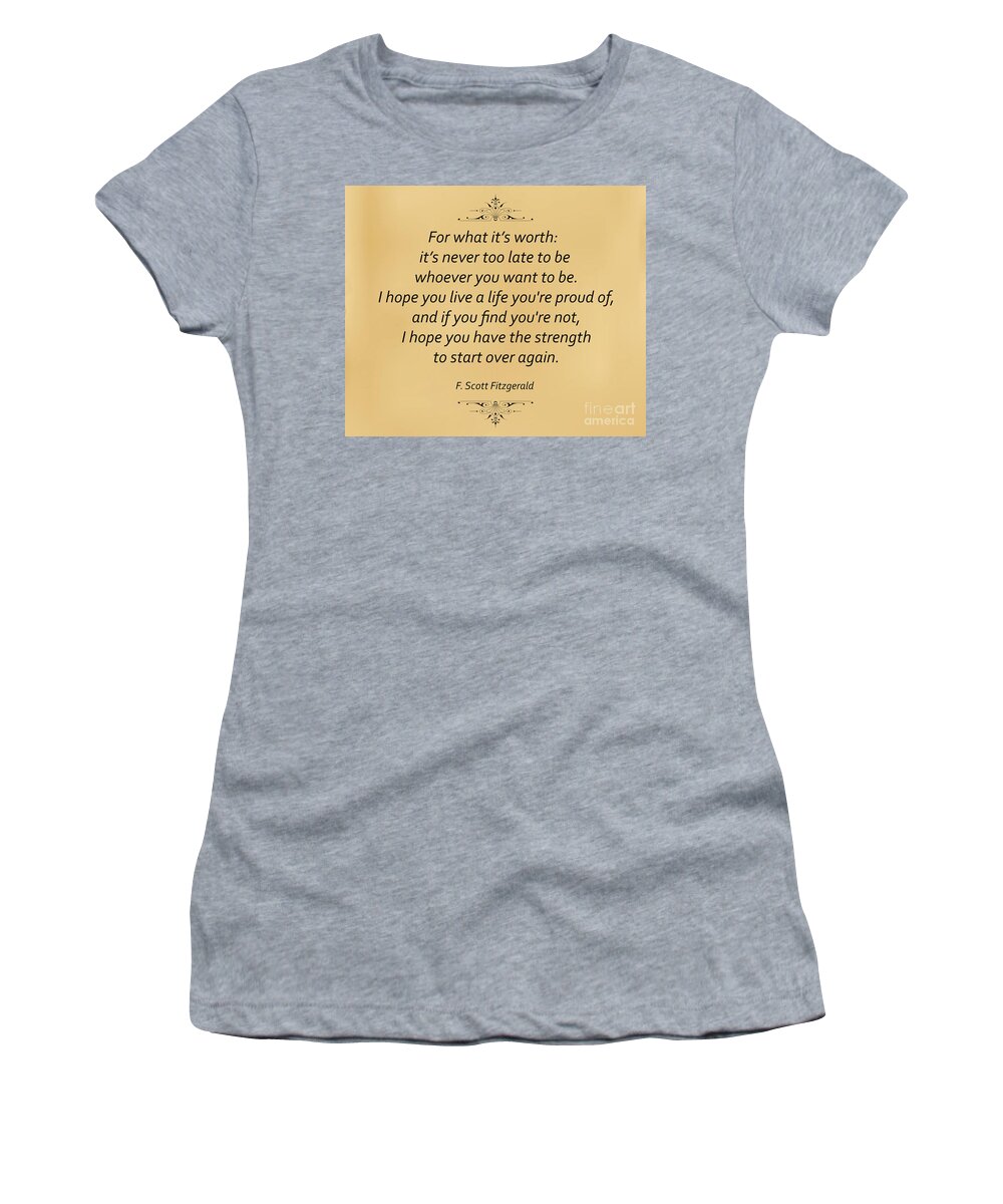 F. Scott Fitzgerald Women's T-Shirt featuring the photograph 74- F. Scott Fitzgerald by Joseph Keane