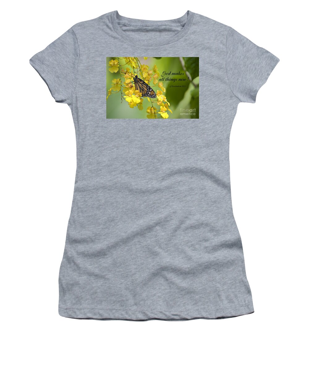 Scripture Women's T-Shirt featuring the photograph Butterfly Scripture #8 by Jill Lang