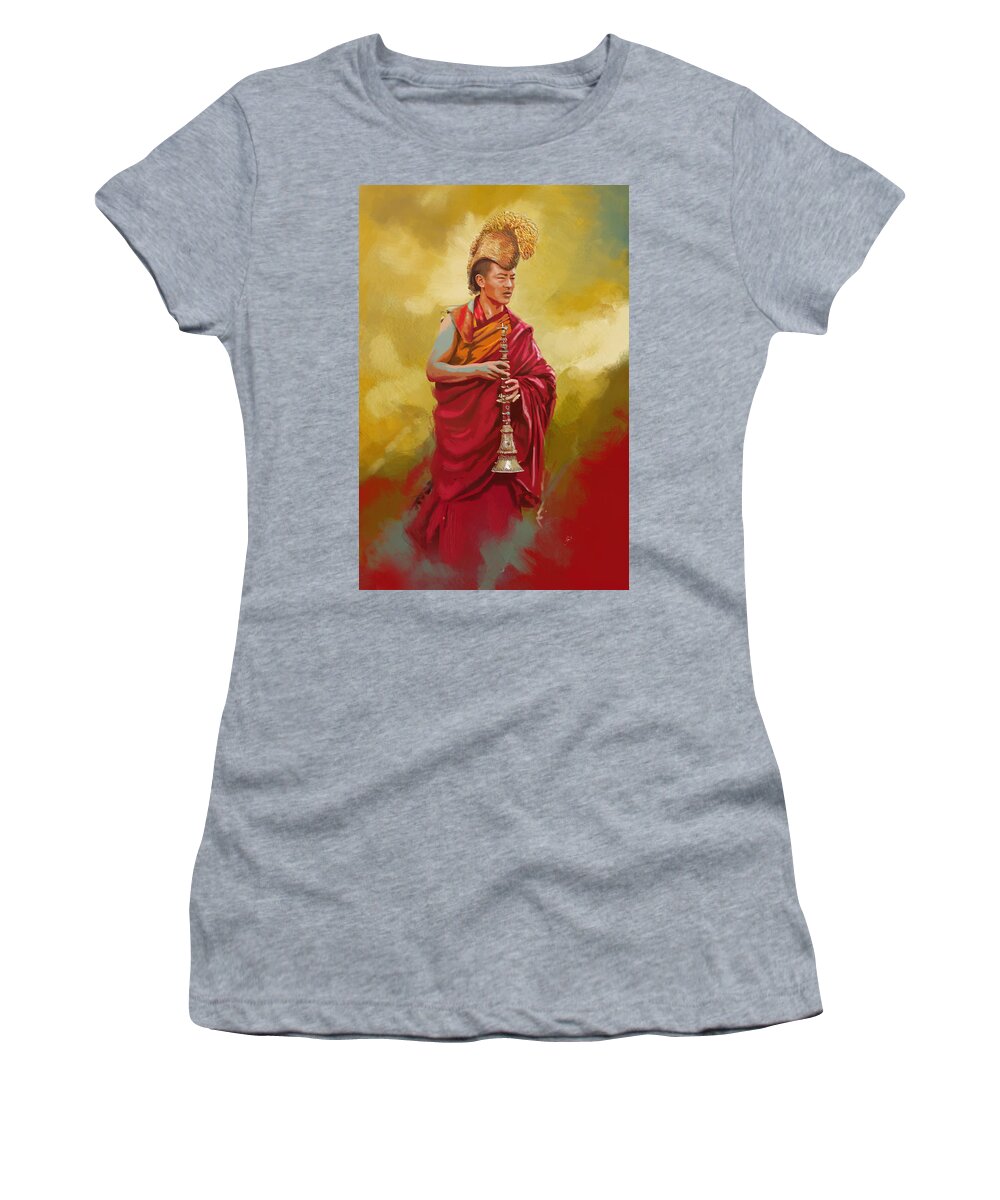 Buddhism Women's T-Shirt featuring the painting South Asian Art #8 by Corporate Art Task Force