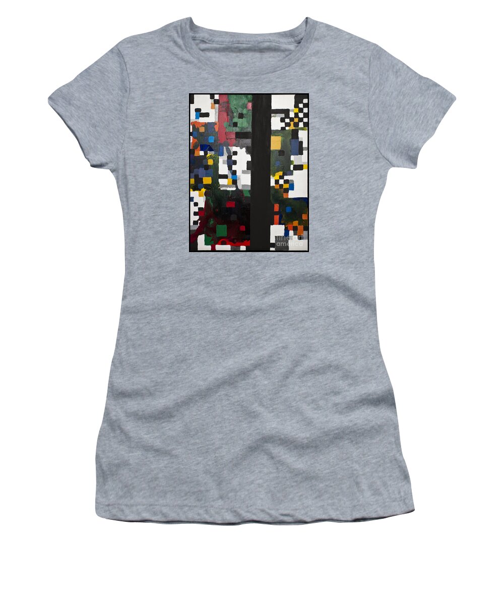 Blocks Women's T-Shirt featuring the painting 86 by Rebecca Weeks
