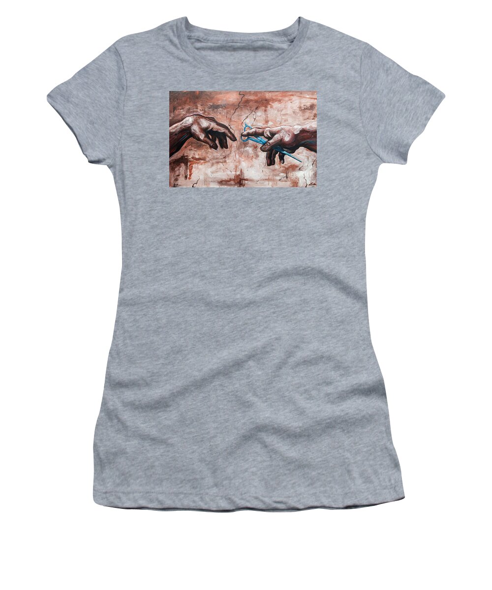 Michaelangelo Women's T-Shirt featuring the painting 8th Day by Shop Aethetiks