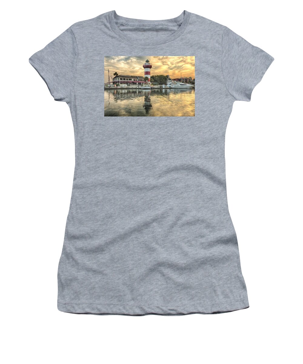 America Women's T-Shirt featuring the photograph Lighthouse on Hilton Head Island by Peter Lakomy