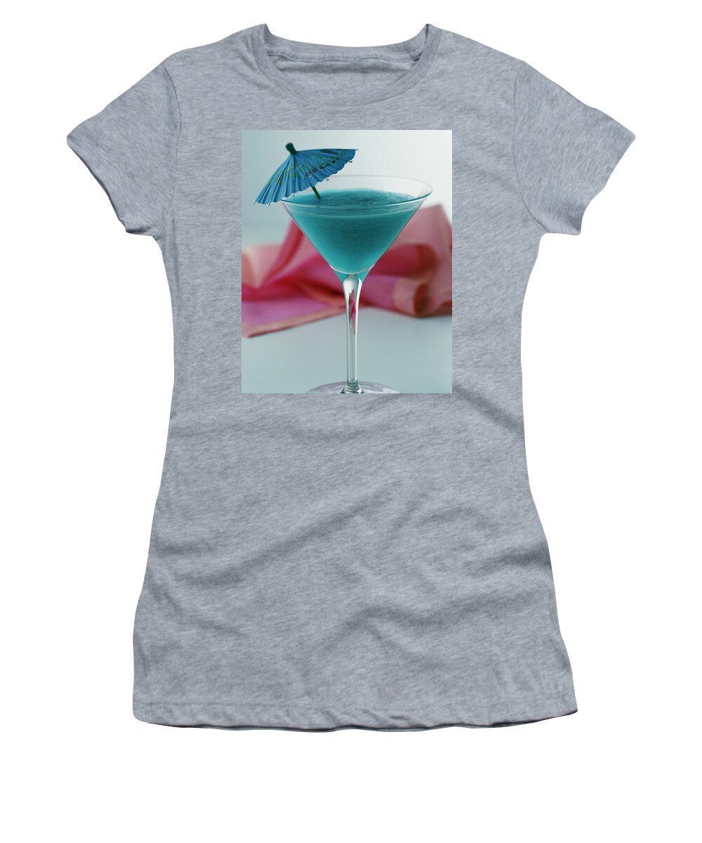 Beverage Women's T-Shirt featuring the photograph A Blue Hawaiian Cocktail by Romulo Yanes
