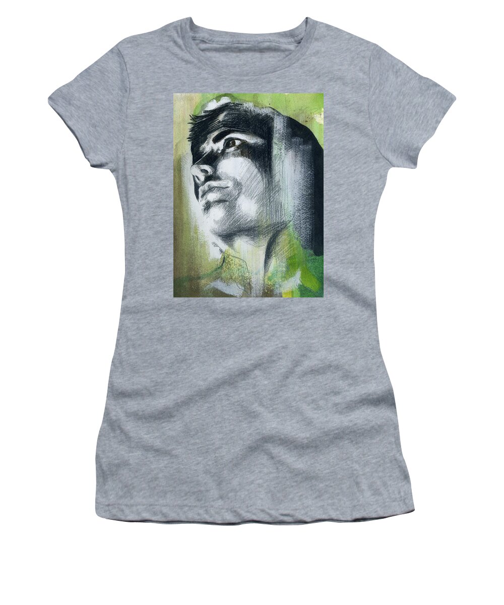 Figurative Art Women's T-Shirt featuring the painting A Boy Named Persistence by Rene Capone