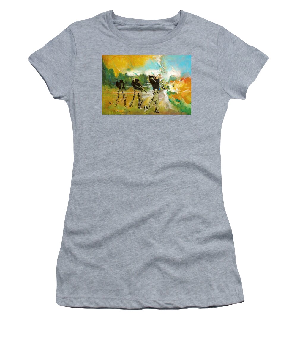 Sports Women's T-Shirt featuring the painting A Brilliant Shot by Catf