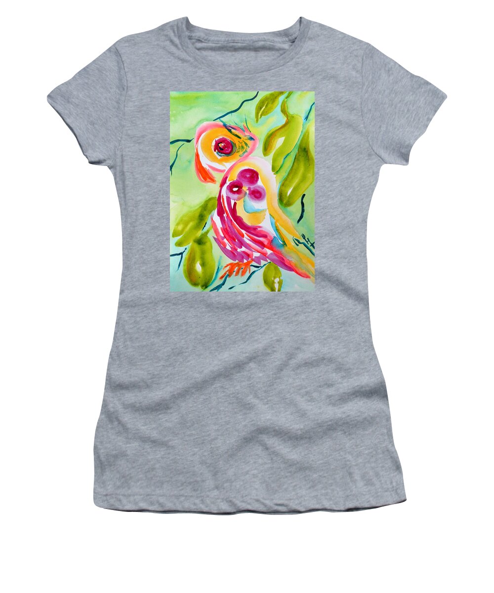 Bird Women's T-Shirt featuring the painting A Comforting Sweet Bird Watches Over You by Beverley Harper Tinsley