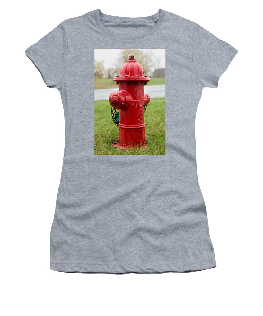 Fire Women's T-Shirt featuring the photograph A Fire Hydrant by Courtney Webster