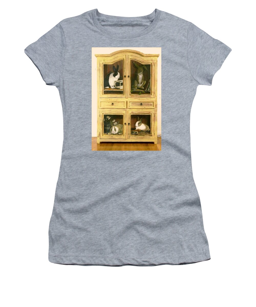 Diane Strain Women's T-Shirt featuring the painting A Home for my Rabbits by Diane Strain