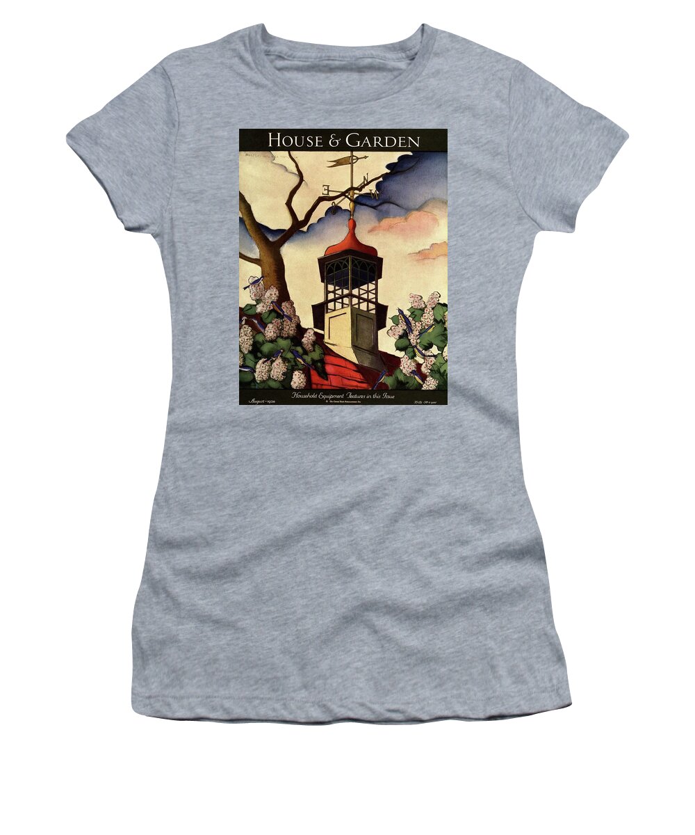 Illustration Women's T-Shirt featuring the photograph A House And Garden Cover Of A Weathervane by Bradley Walker Tomlin