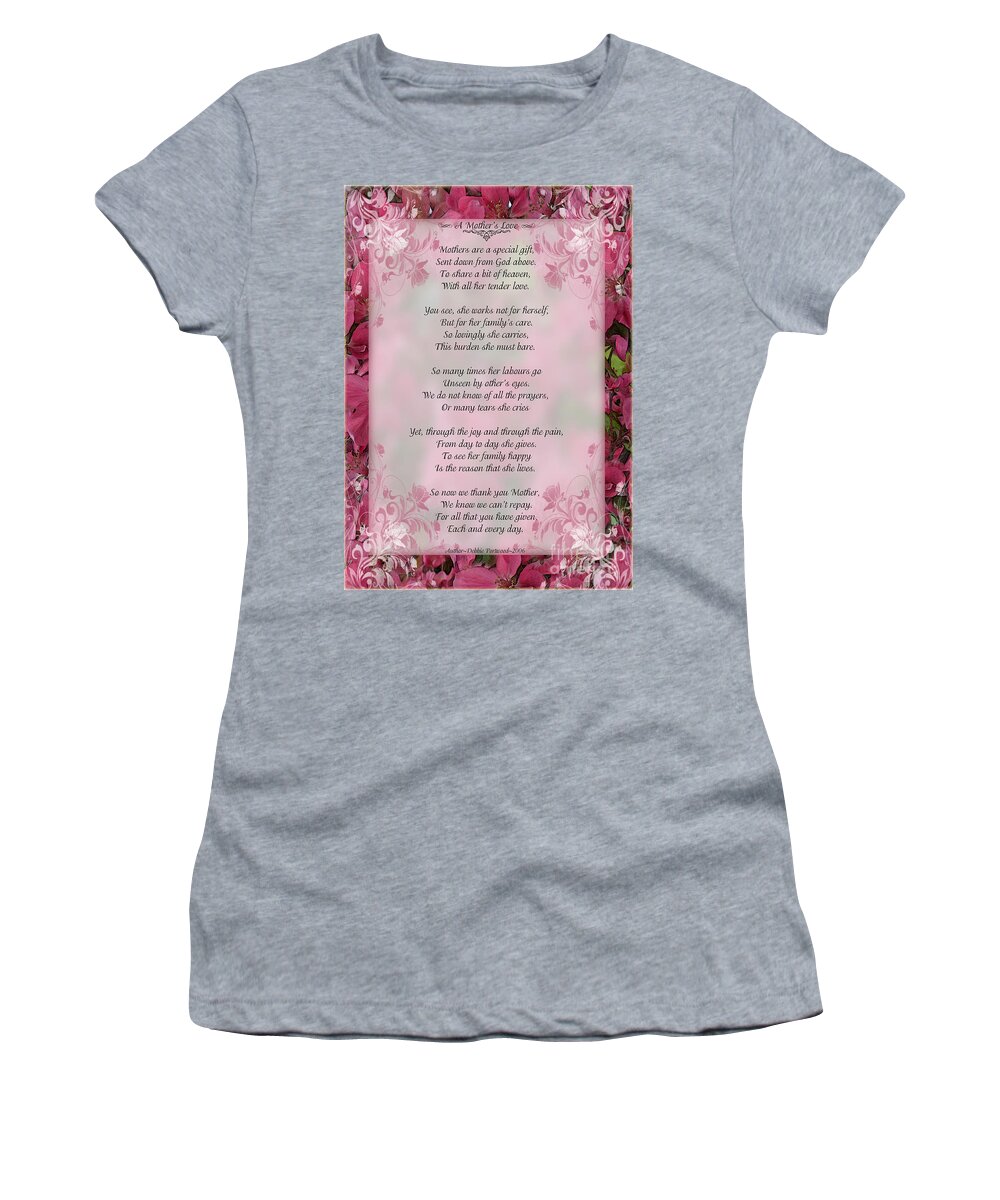 Mother's Day Women's T-Shirt featuring the photograph A Mother's Love greeting card 5x7 format by Debbie Portwood