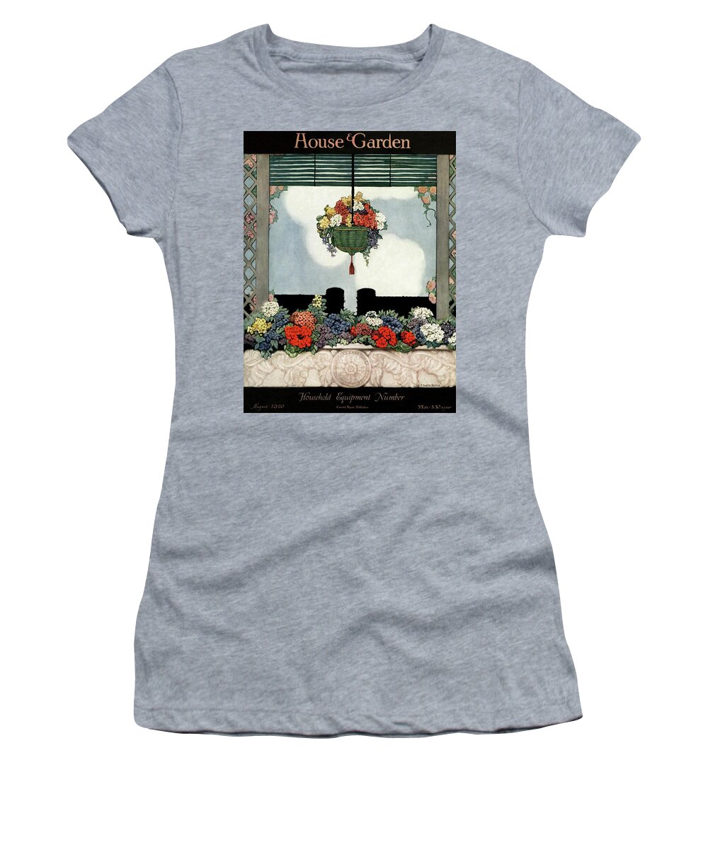 House And Garden Women's T-Shirt featuring the photograph A Neo-classical Marble Window Sill by Ethel Franklin Betts Baines