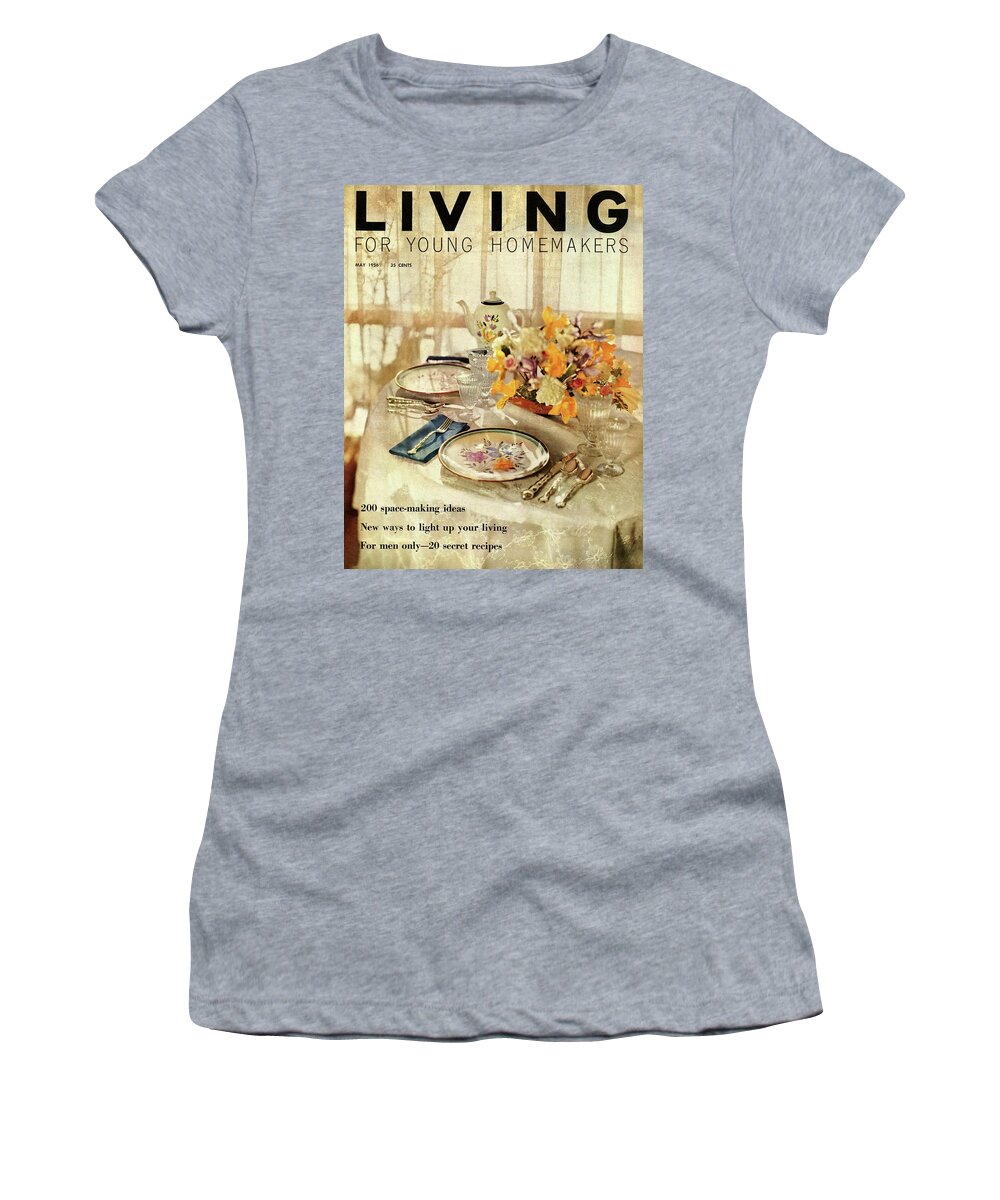 Dining Room Women's T-Shirt featuring the digital art A Table Setting With A Floral Centerpiece by Luis Lemus