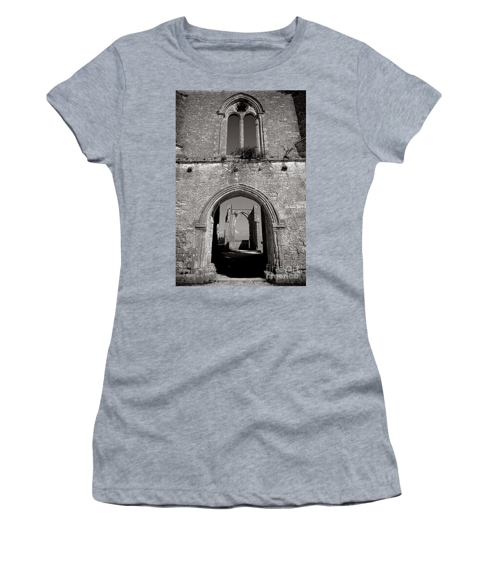 Medieval Women's T-Shirt featuring the photograph Abbey Ruin by Olivier Le Queinec