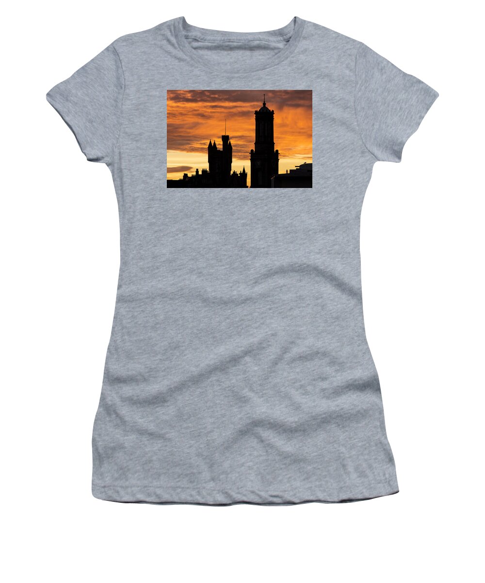 Aberdeen Women's T-Shirt featuring the photograph Aberdeen Silhouettes by Veli Bariskan