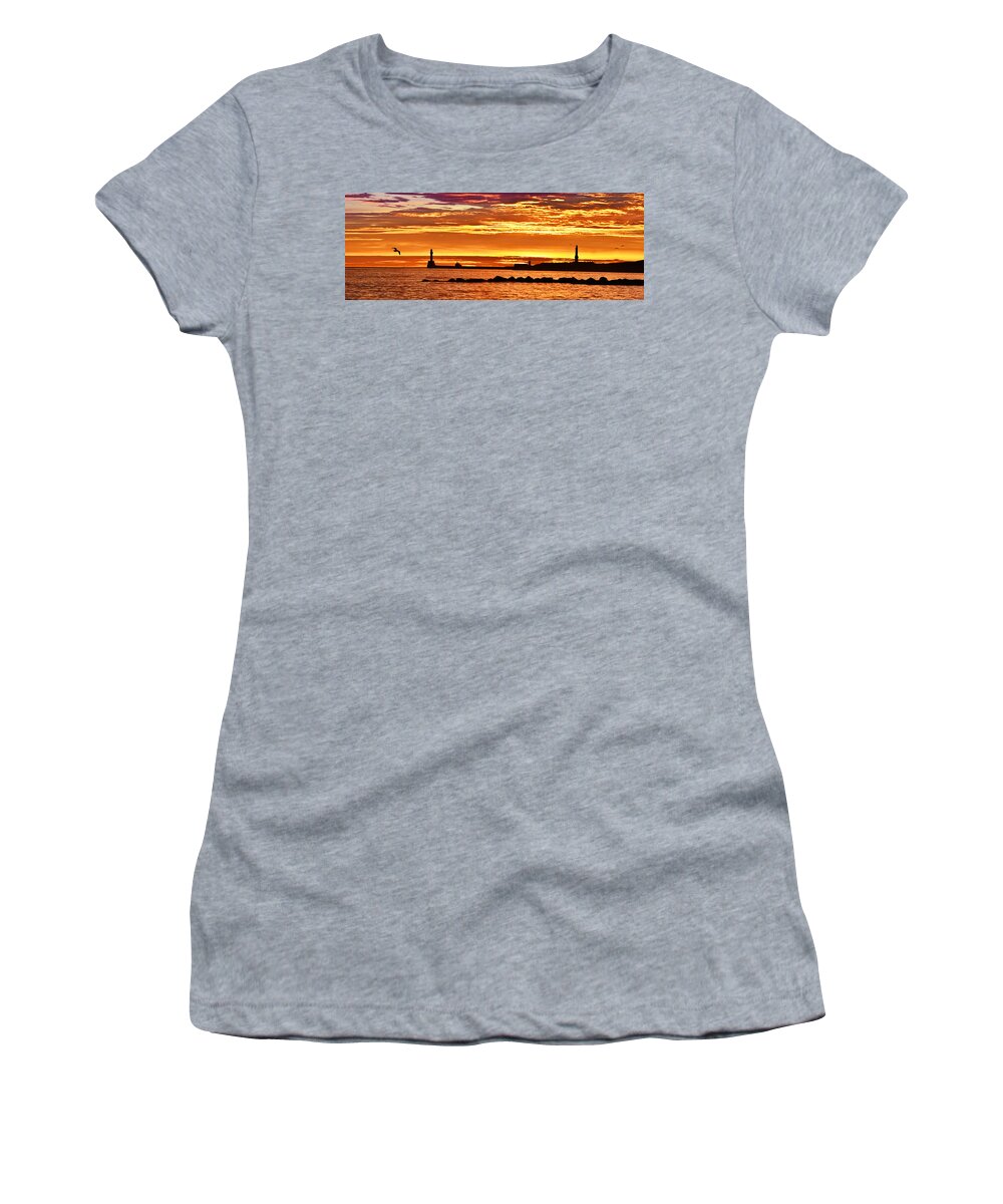 Aberdeen Women's T-Shirt featuring the photograph Aberdeen Sunrise by Veli Bariskan
