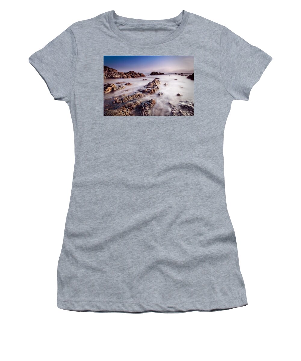 Beach Women's T-Shirt featuring the photograph Aberffraw fog by B Cash