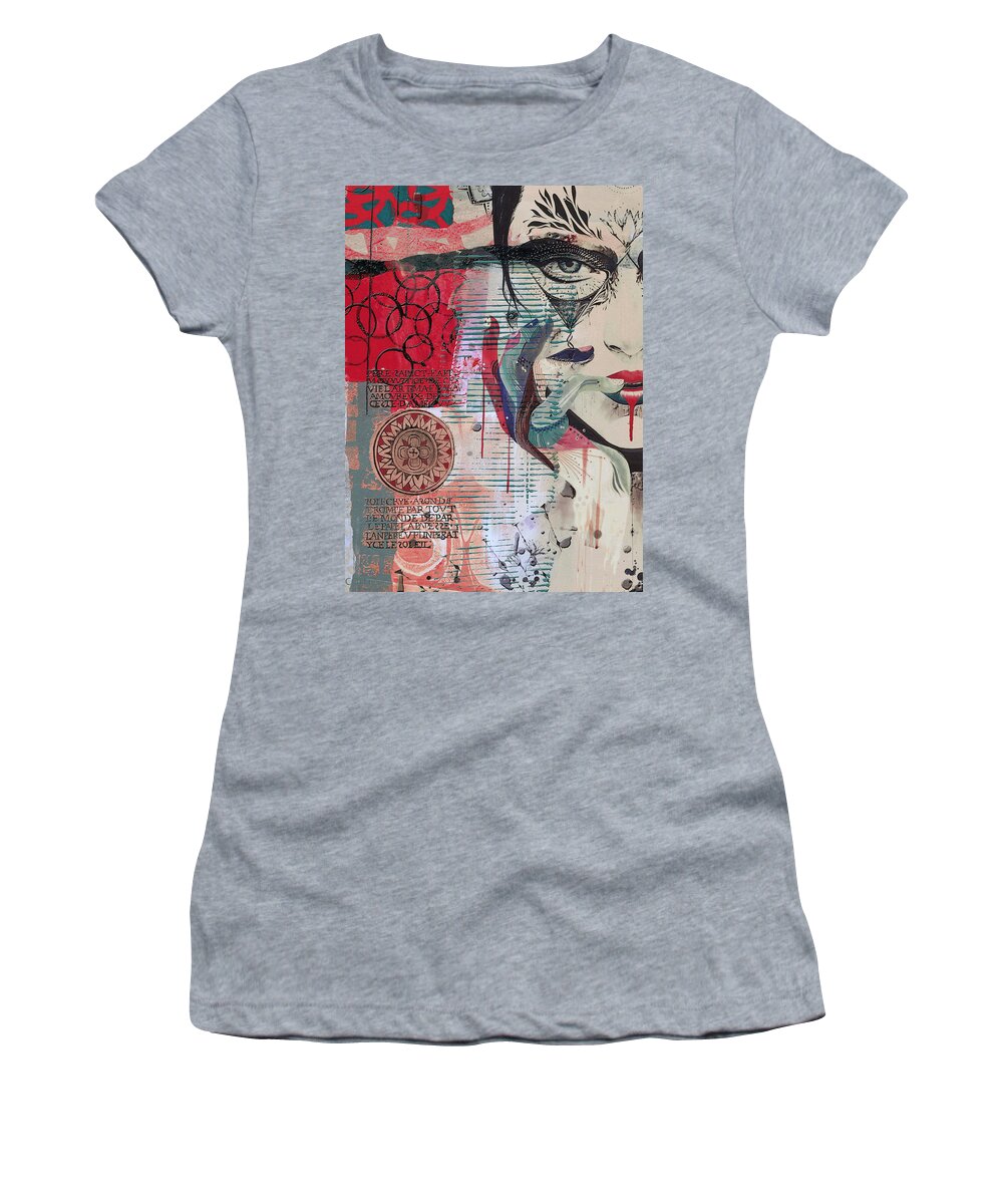 Libra Women's T-Shirt featuring the painting Abstract Tarot Card 008 by Corporate Art Task Force