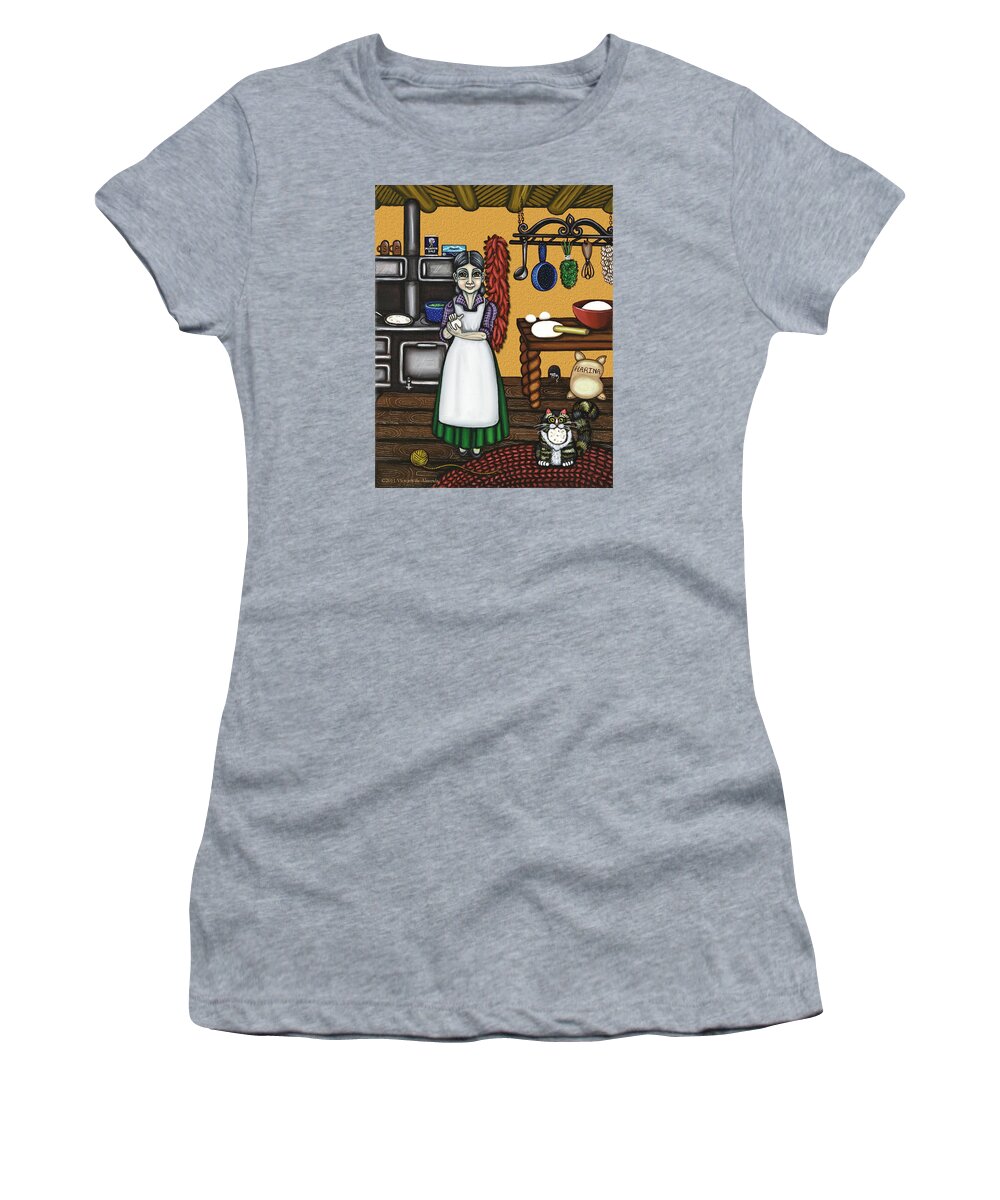 Cook Women's T-Shirt featuring the painting Abuelita or Grandma by Victoria De Almeida