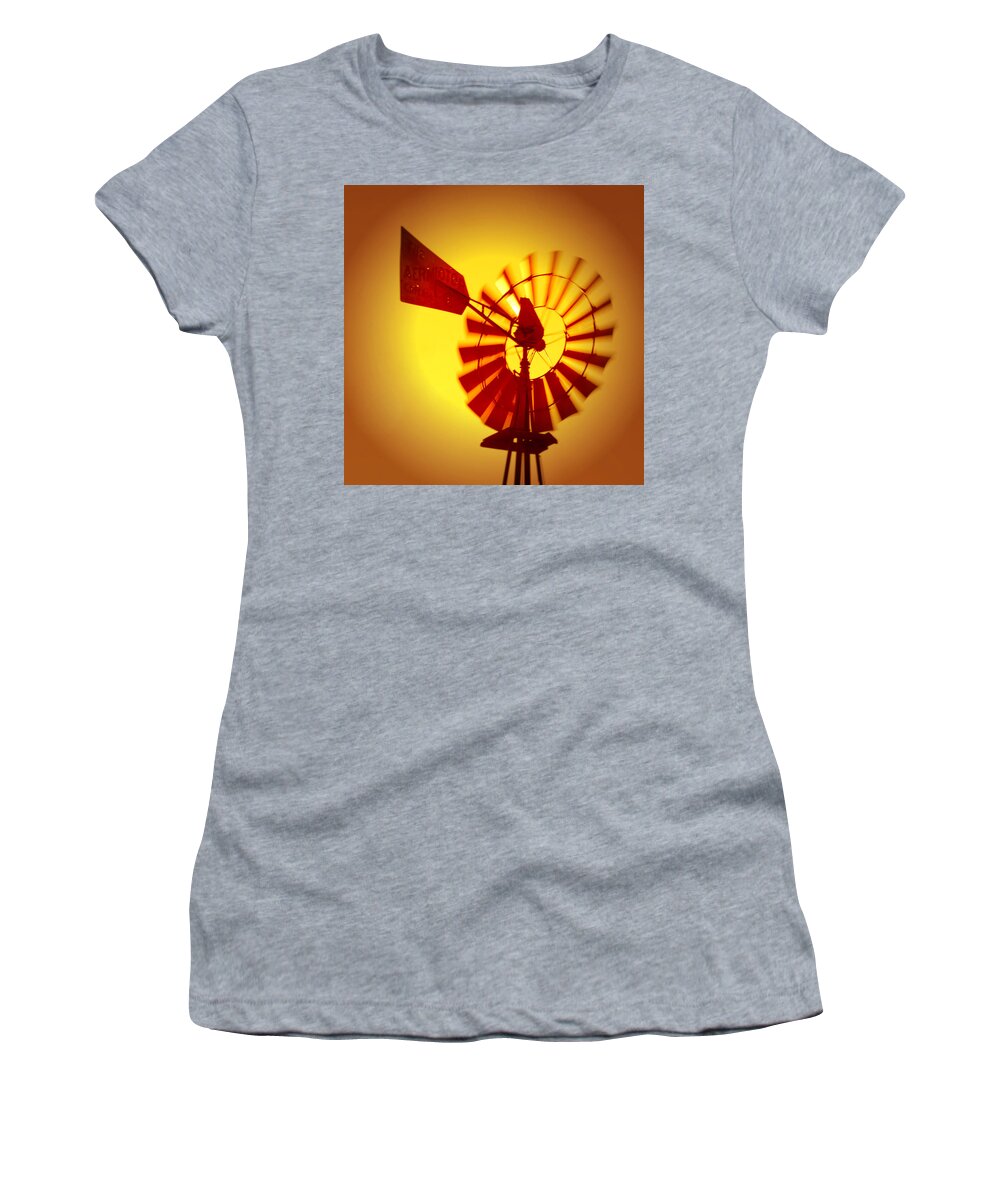 Dakota Women's T-Shirt featuring the photograph Aermotor Windmill by Greni Graph
