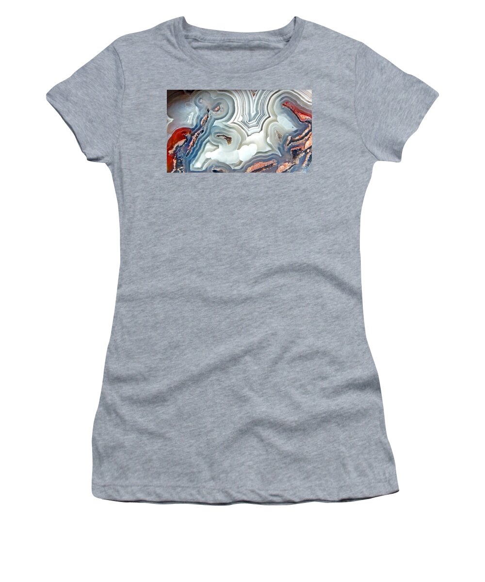 Duane Mccullough Women's T-Shirt featuring the photograph Agate 2 Micro by Duane McCullough