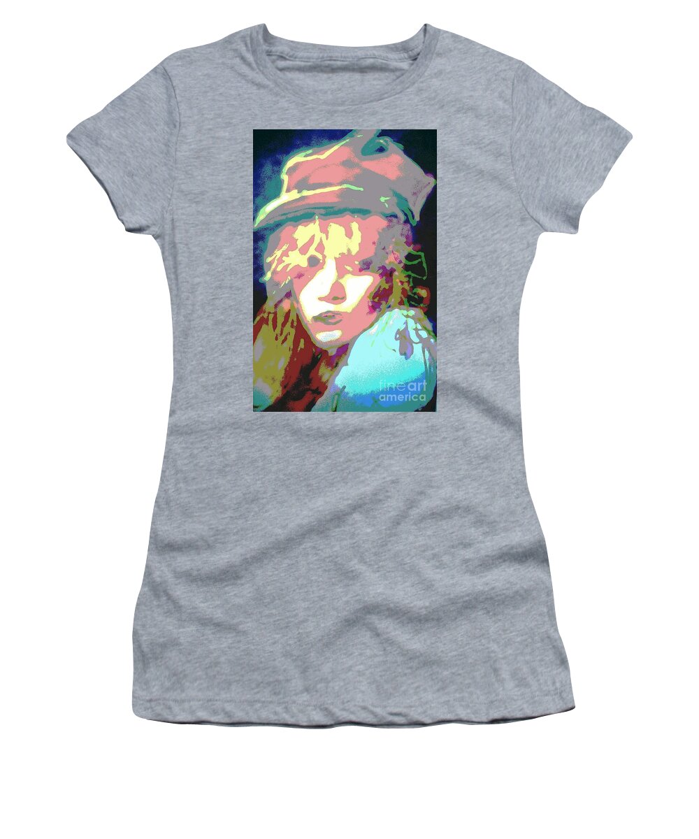 Rebel Women's T-Shirt featuring the mixed media Age Of Aquarius by Jacqueline McReynolds