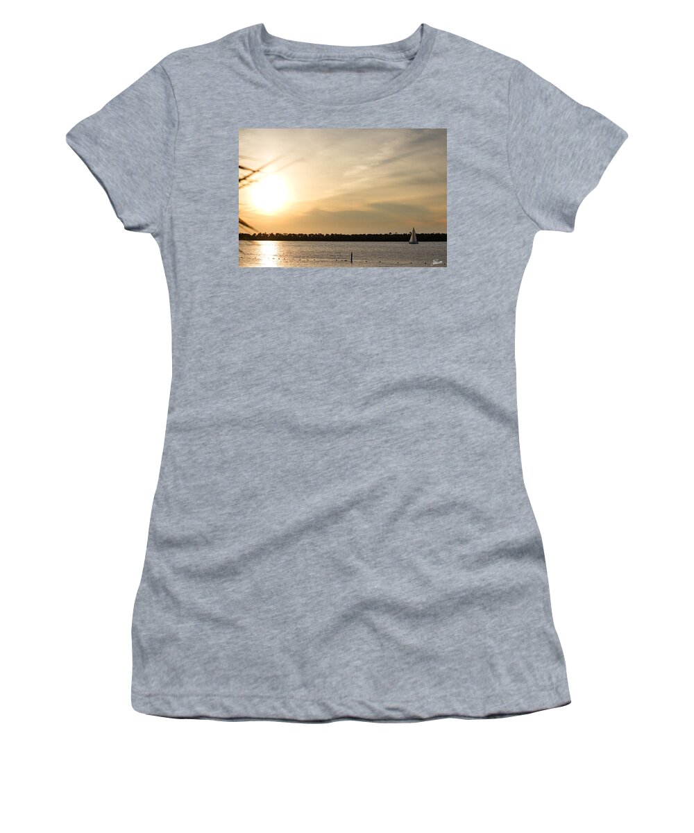 Boat Women's T-Shirt featuring the photograph Alabama Sunset Sail by David Zarecor