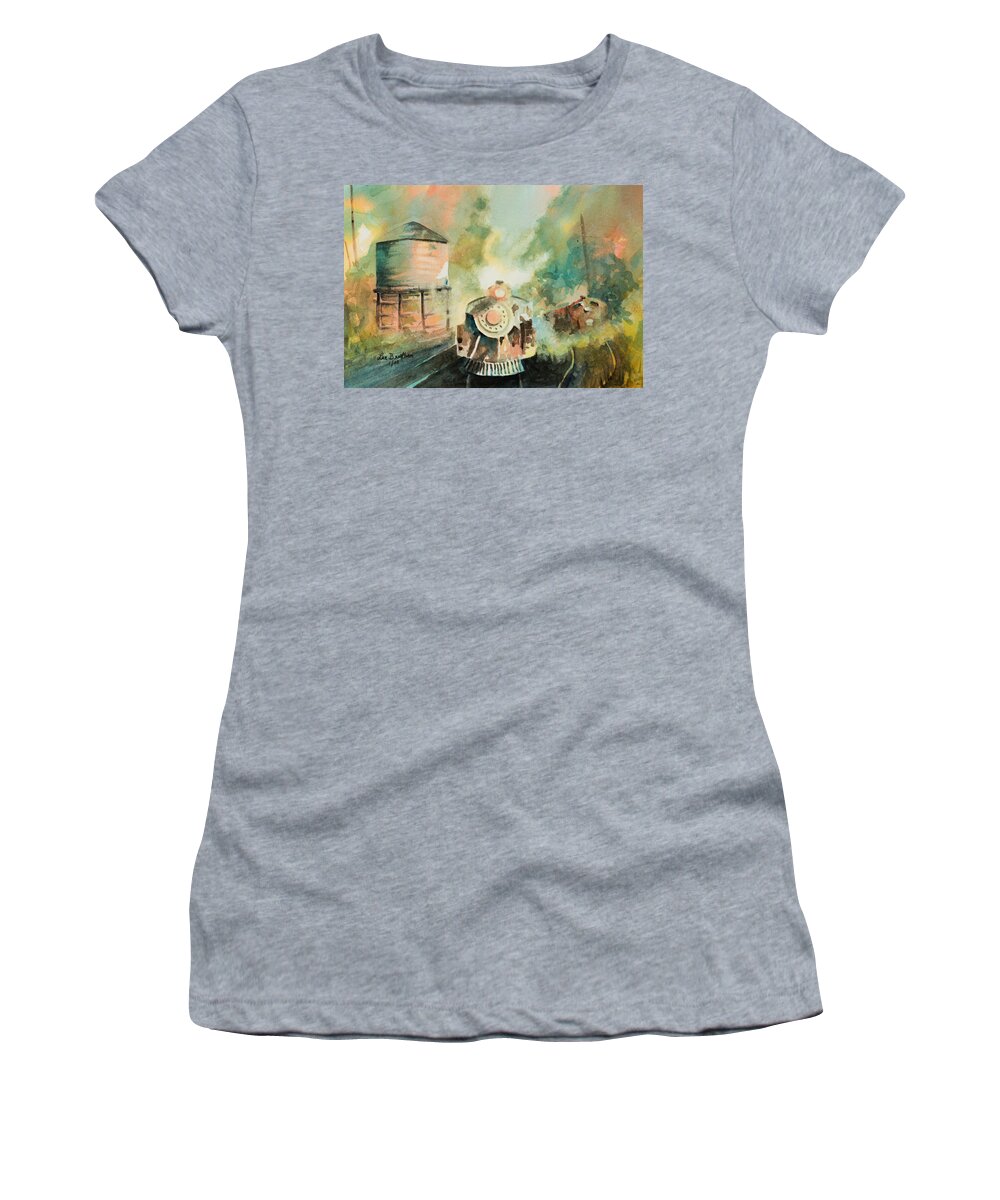 Painting Women's T-Shirt featuring the painting All Aboard by Lee Beuther