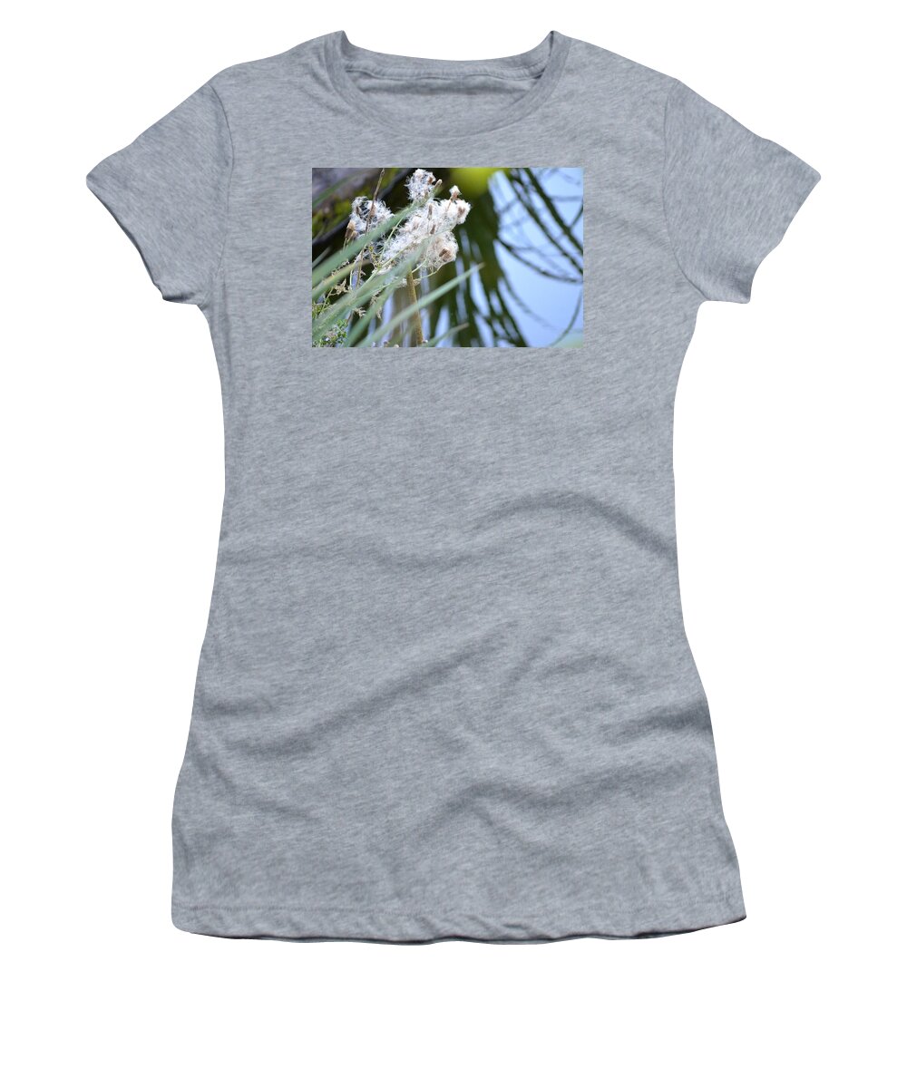 Marsh Women's T-Shirt featuring the photograph All the World is Fluff and Posture by Laureen Murtha Menzl