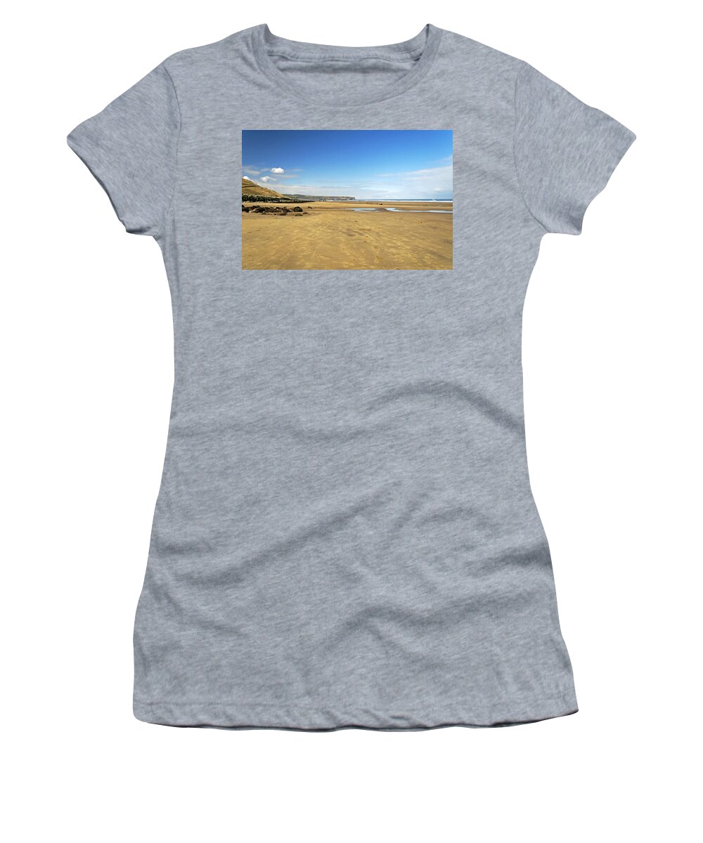 Britain Women's T-Shirt featuring the photograph Along Whitby Sands by Rod Johnson