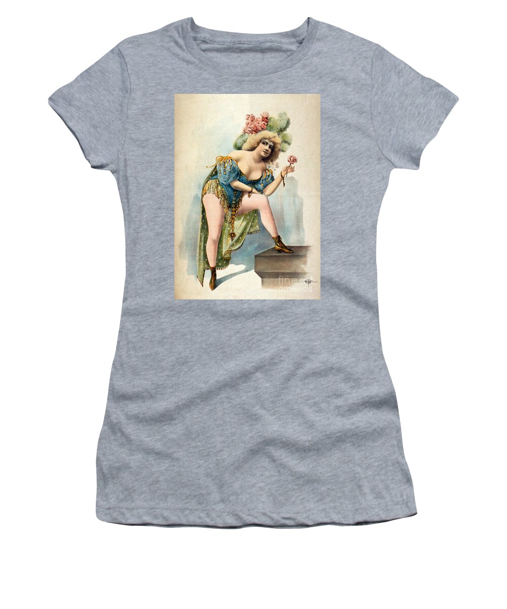 Entertainment Women's T-Shirt featuring the photograph American Burlesque Costume 1899 by Photo Researchers