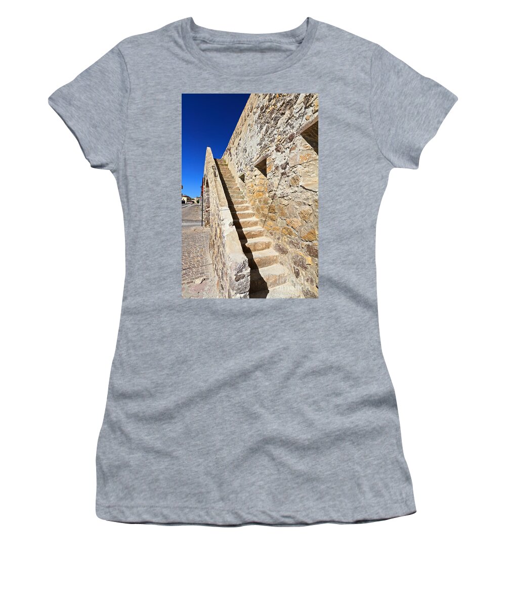 Carloforte Women's T-Shirt featuring the photograph ancient wall in Carloforte by Antonio Scarpi