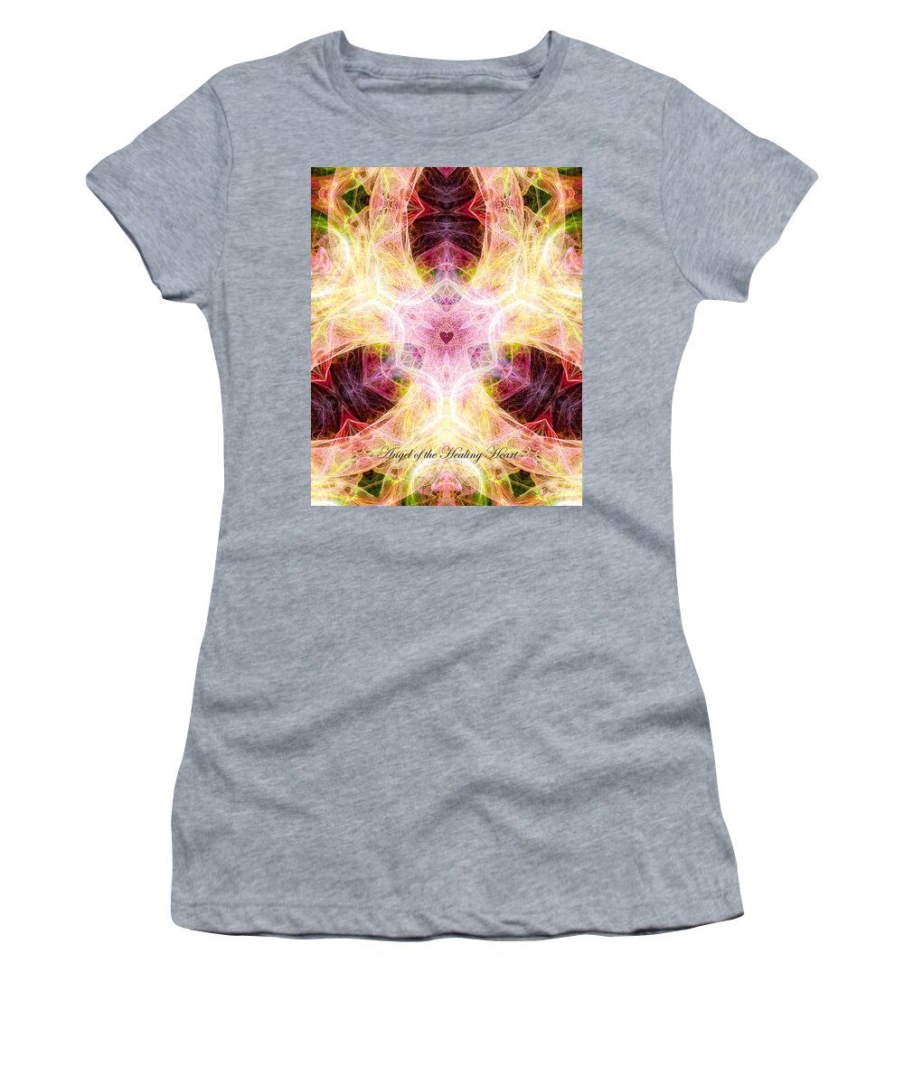 Angel Women's T-Shirt featuring the digital art Angel of the Healing Heart by Diana Haronis
