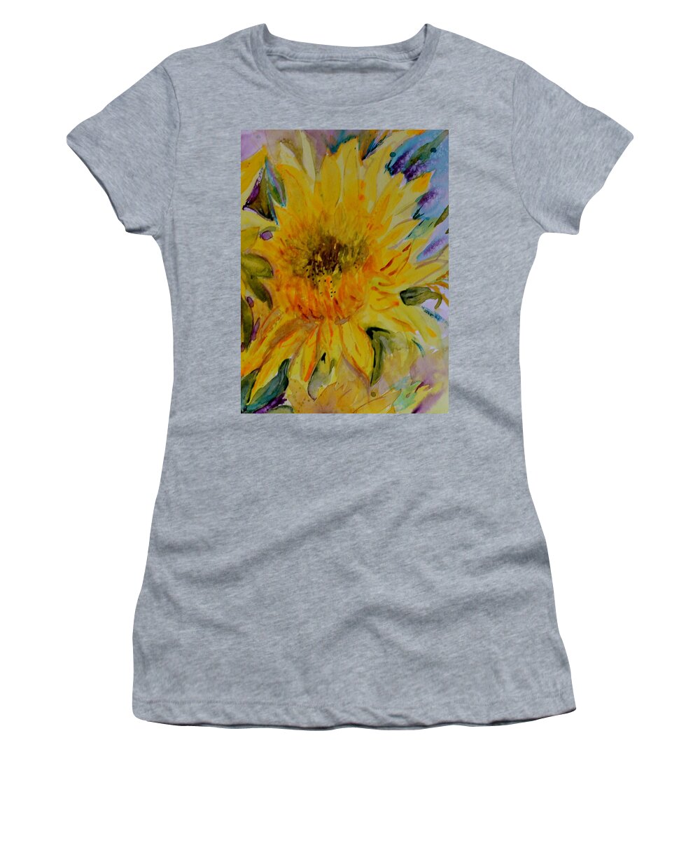 Yellow Women's T-Shirt featuring the painting Another Sunflower by Beverley Harper Tinsley