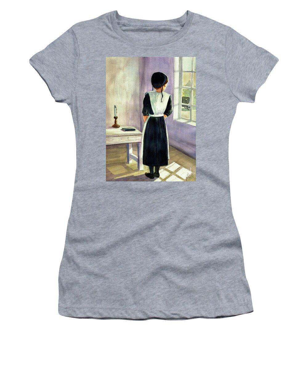 Amish Women's T-Shirt featuring the painting Another Way Of Life III by Marilyn Smith