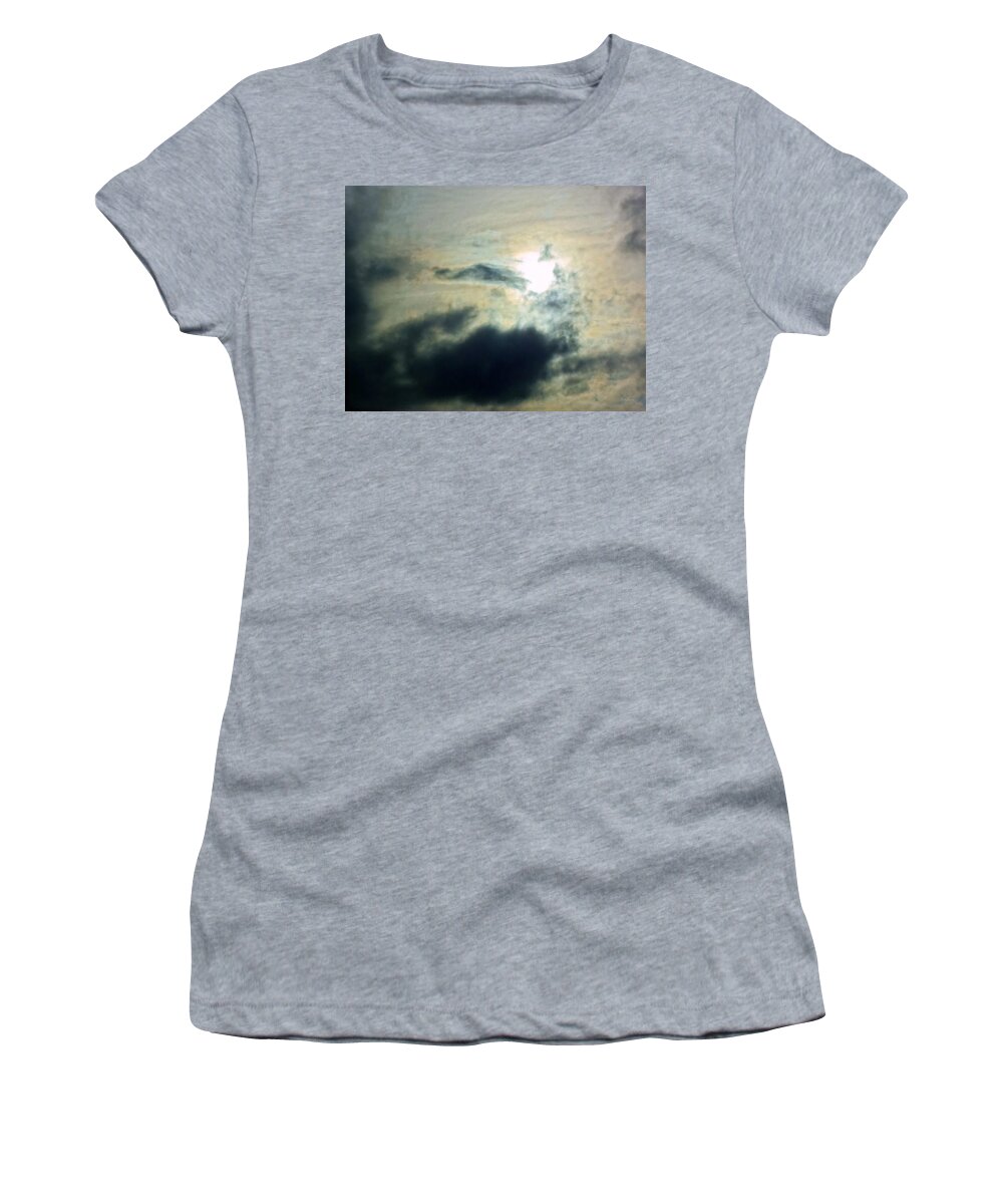Clouds Women's T-Shirt featuring the photograph Approaching the Moon by Deborah Crew-Johnson