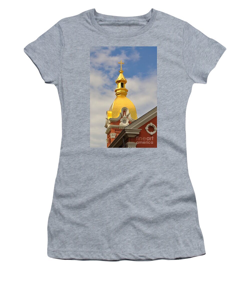 Architecture - Golden Cross Women's T-Shirt featuring the photograph Architecture - Golden Cross by Liane Wright