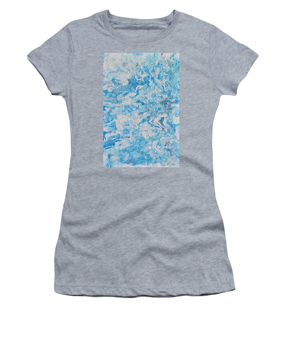 Arctic Women's T-Shirt featuring the mixed media Arctic Thaw by Donna Blackhall