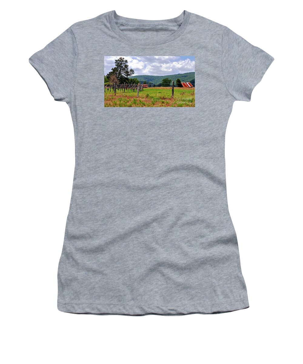 Arkansas Women's T-Shirt featuring the photograph Arkansas Farmland by Lydia Holly