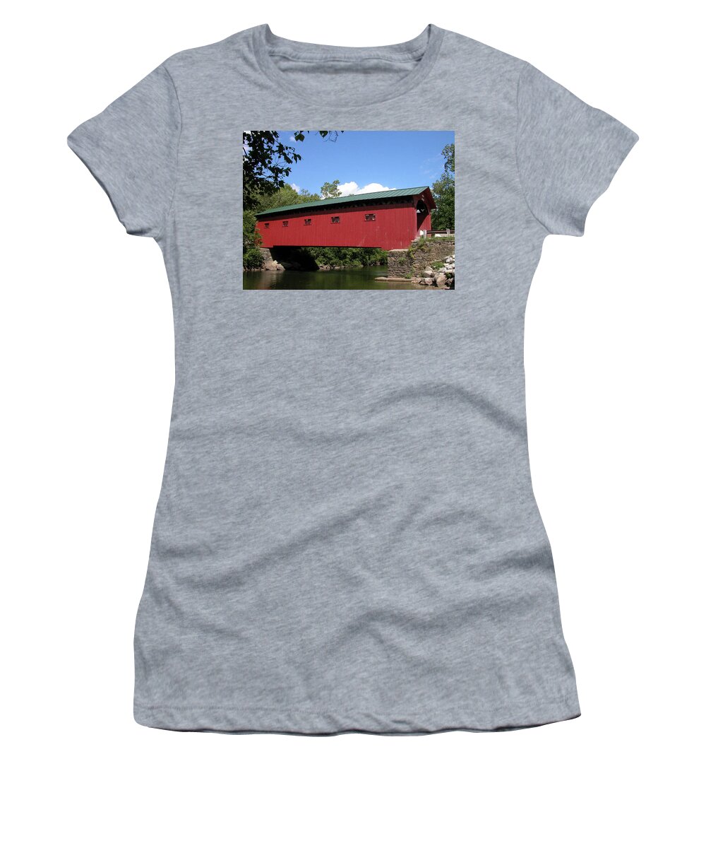 Covered Bridge Women's T-Shirt featuring the photograph Arlington Bridge 2526a by Guy Whiteley