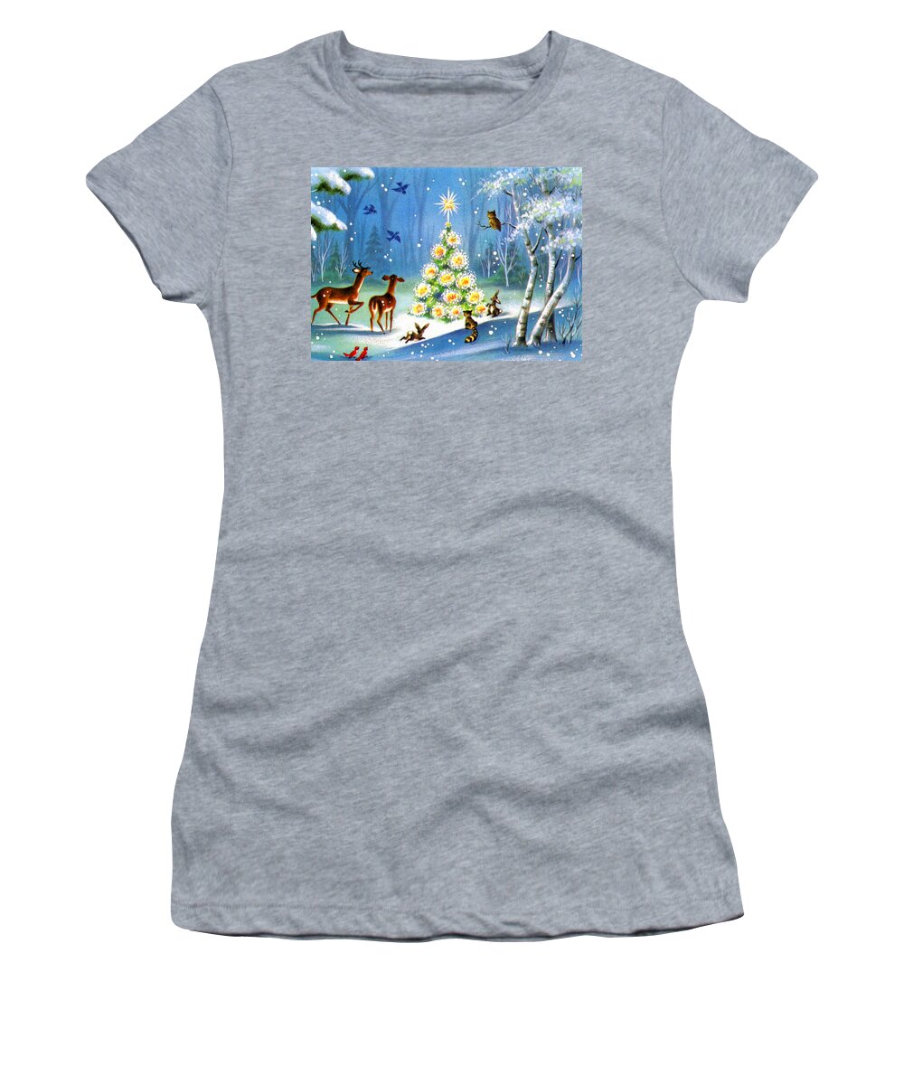 Christmas Women's T-Shirt featuring the photograph Around the Tree by Munir Alawi