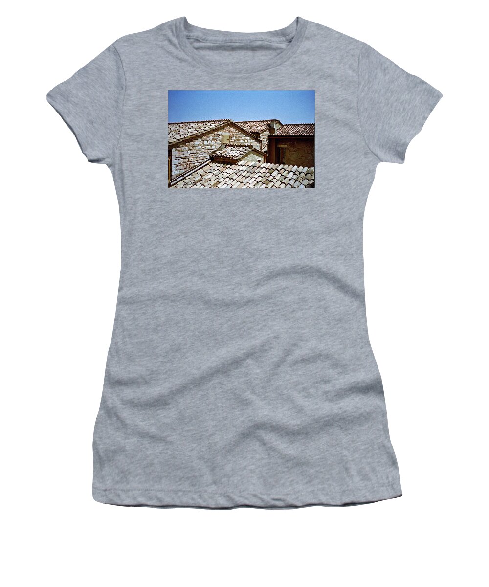 Assissi Women's T-Shirt featuring the digital art Assissi Roof 1 by John Vincent Palozzi