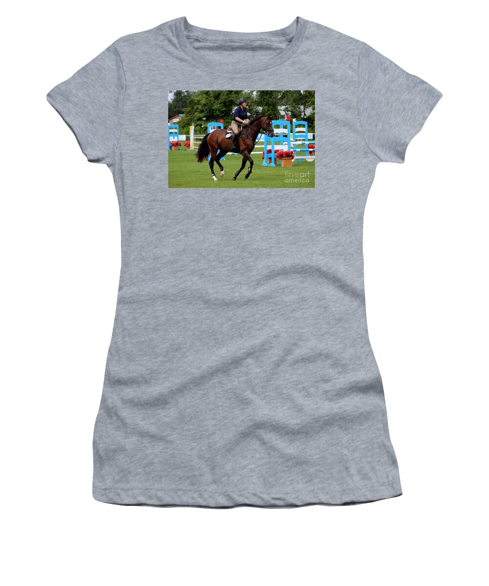 Horse Women's T-Shirt featuring the photograph At-c-jumper119 by Janice Byer