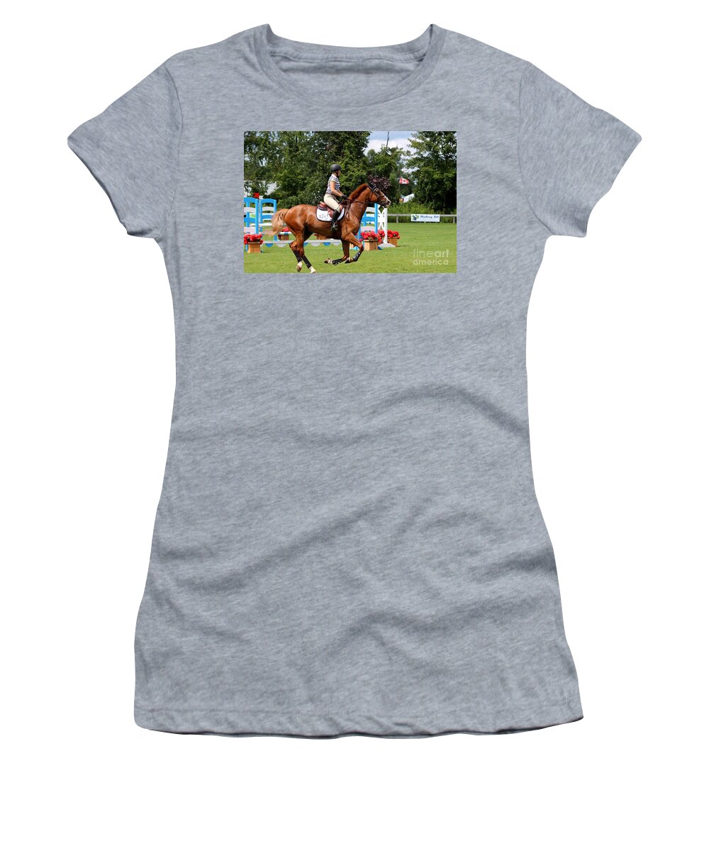 Horse Women's T-Shirt featuring the photograph At-c-jumper150 by Janice Byer
