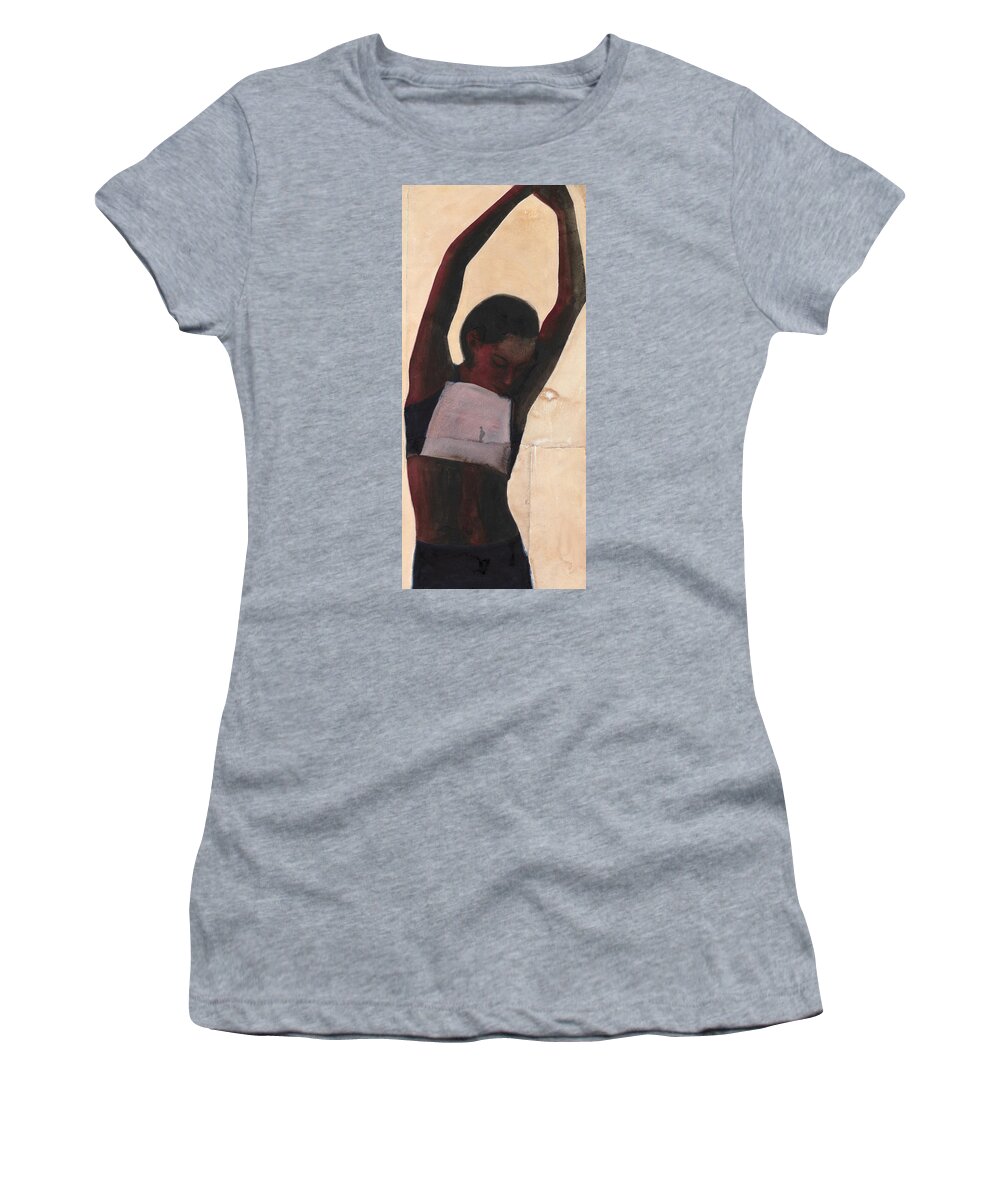 Stretch Women's T-Shirt featuring the painting Athlete by Graham Dean