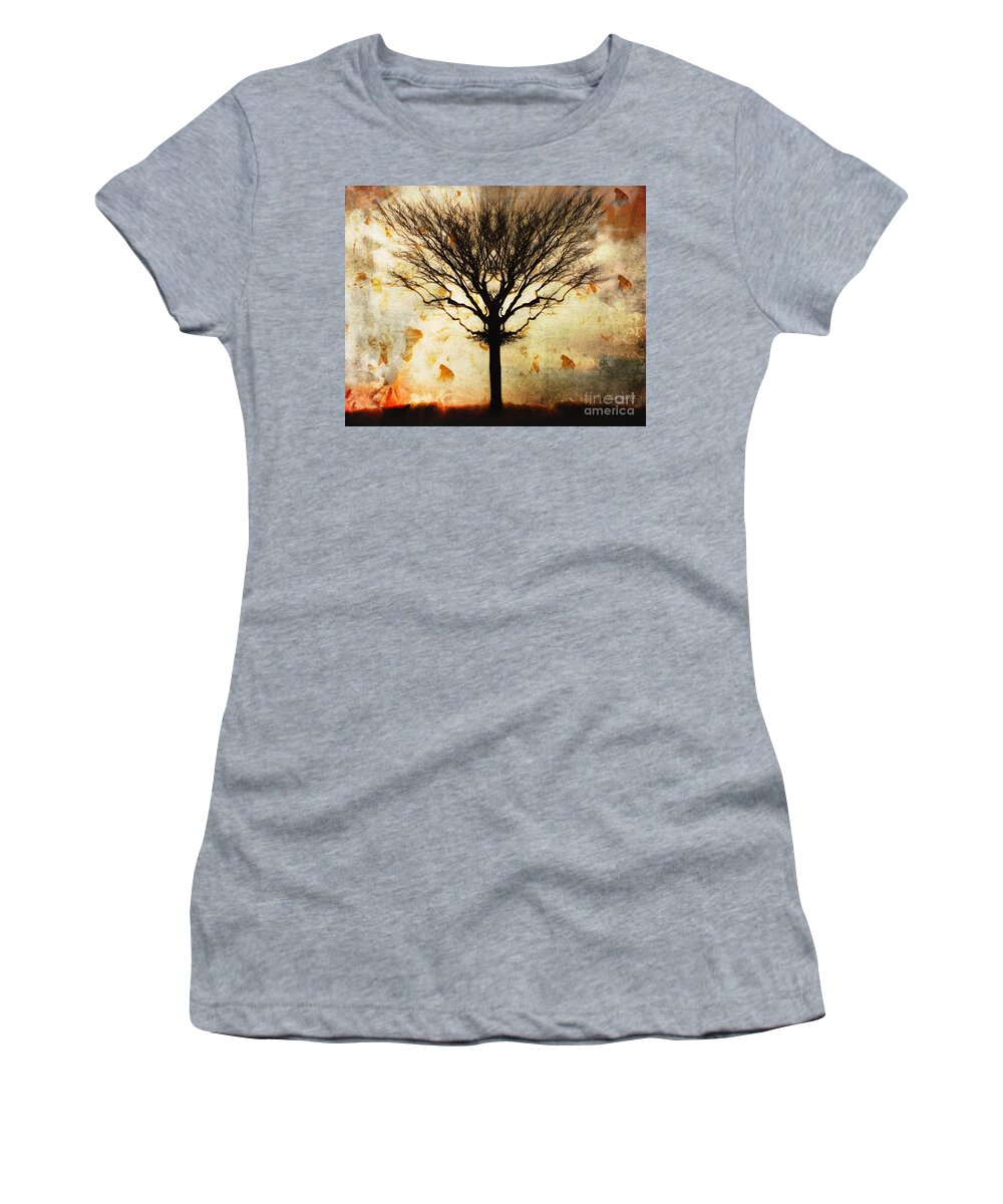 Nag004060 Women's T-Shirt featuring the photograph Autum Wind by Edmund Nagele FRPS