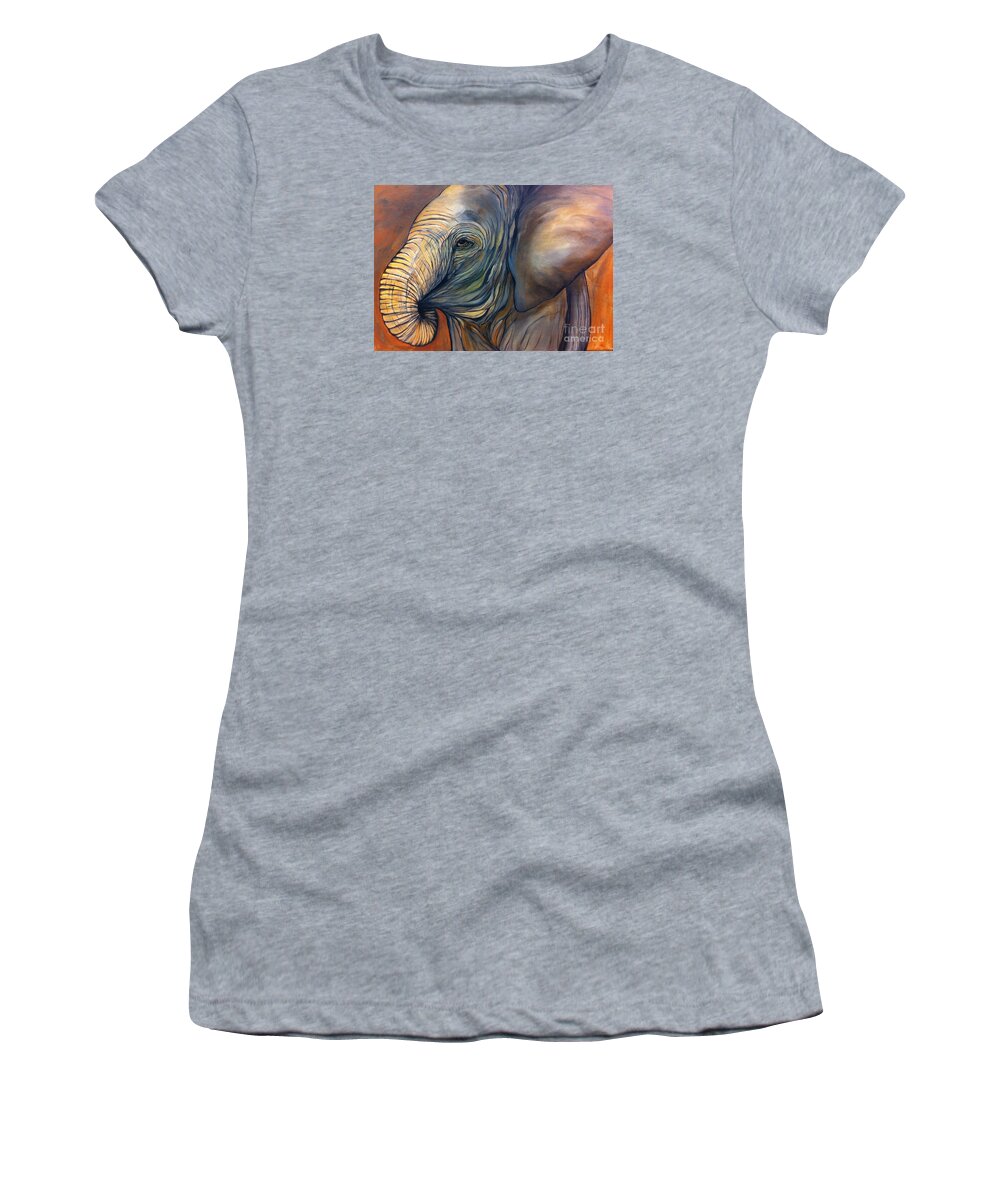 Elephant Women's T-Shirt featuring the painting Autumn by Aimee Vance