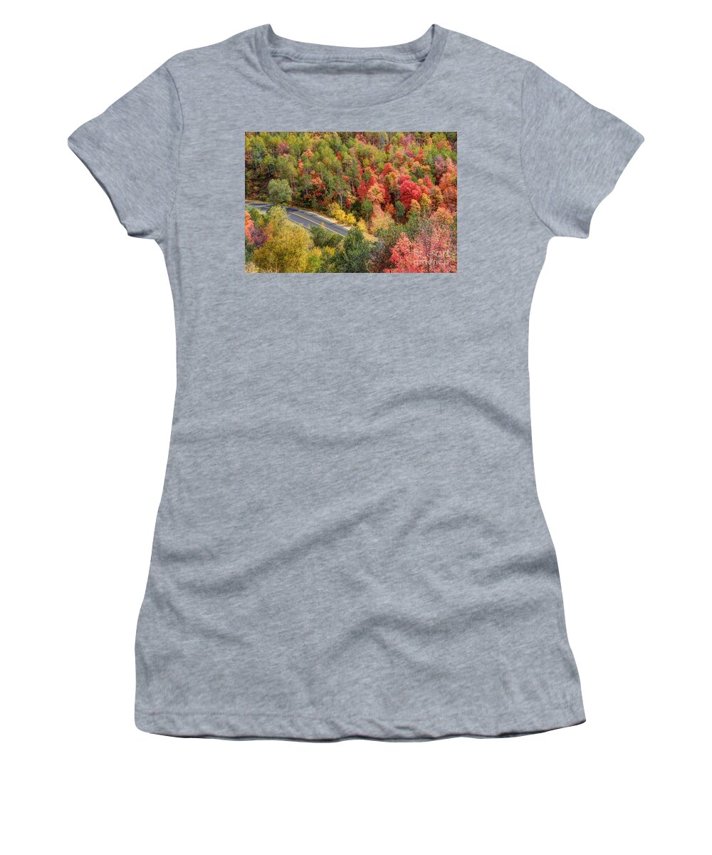 Utah Women's T-Shirt featuring the photograph Autumn Drive through East Canyon - Utah by Gary Whitton