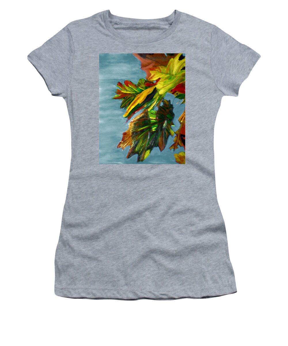 Leaves Women's T-Shirt featuring the painting Autumn Leaves by Michael Daniels
