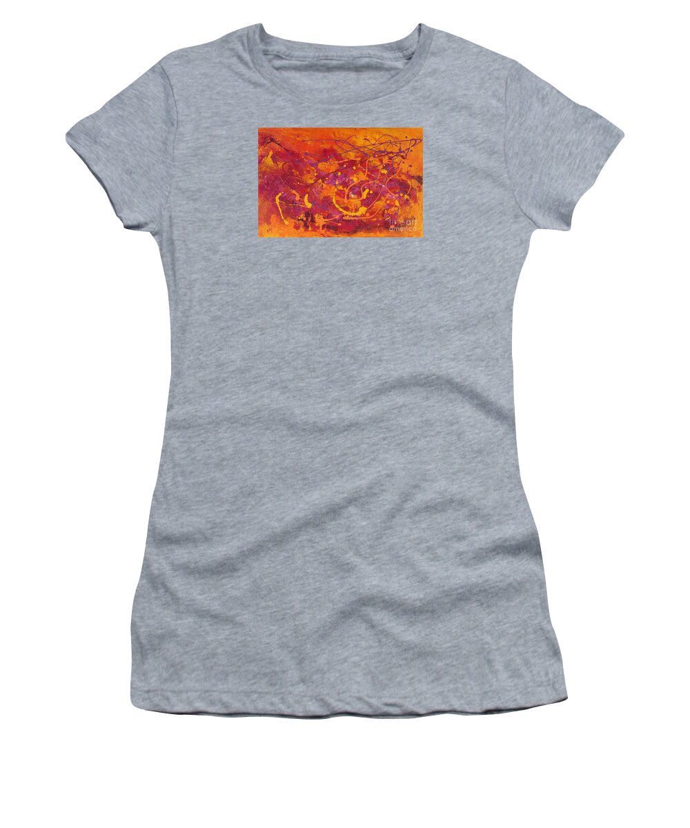 Swirl Women's T-Shirt featuring the painting Autumn leaves by Preethi Mathialagan