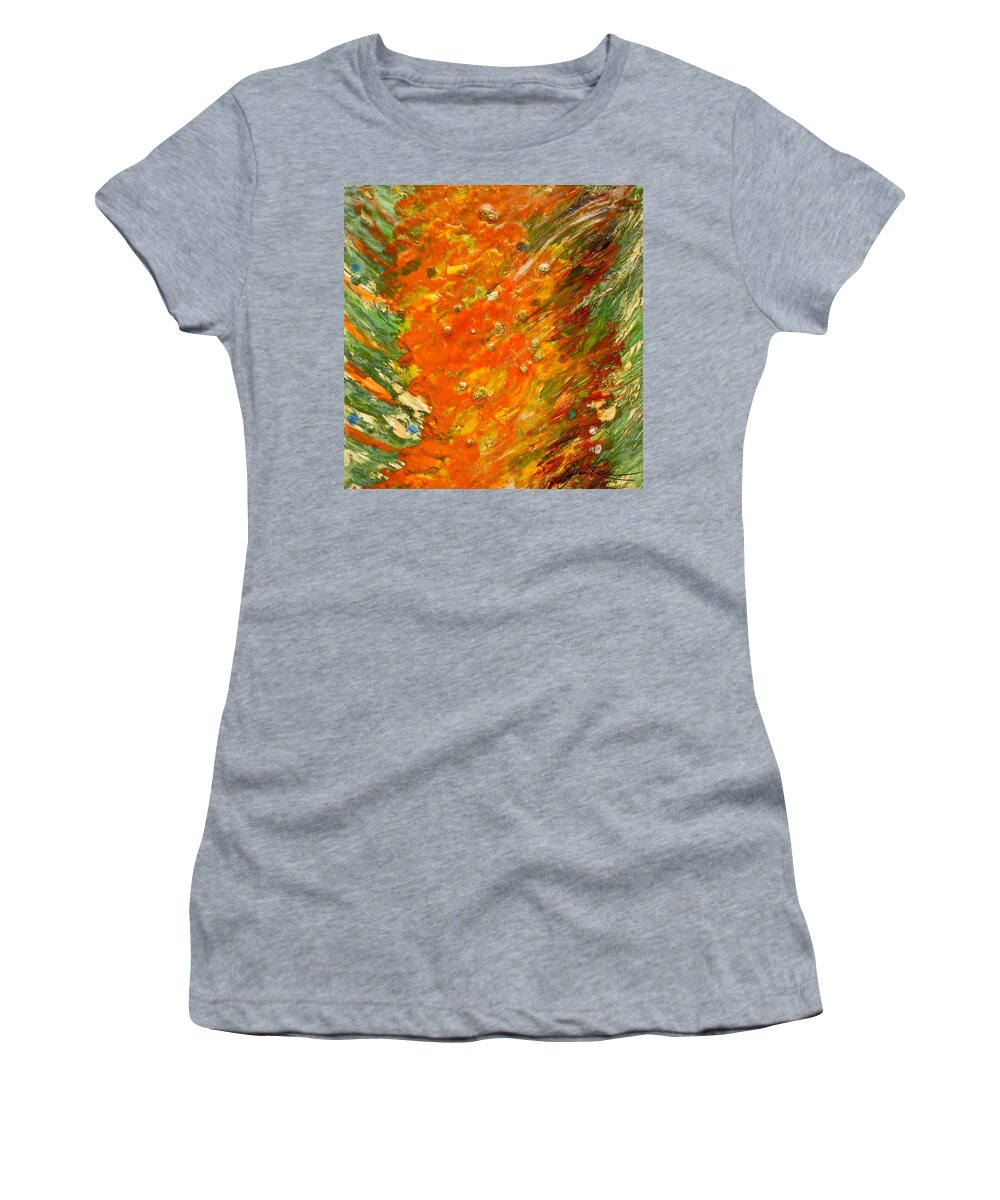 Abstract Painting Women's T-Shirt featuring the painting Autumn Wind by Joan Reese